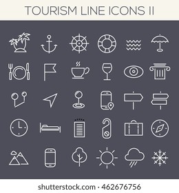 Inline Tourism Icons Collection