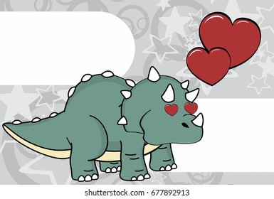 inlove baby triceratops cartoon expressions set in vector format very easy to edit 