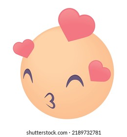 inlove emoji with hearts character