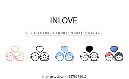 Inlove icon design with white background stock illustration