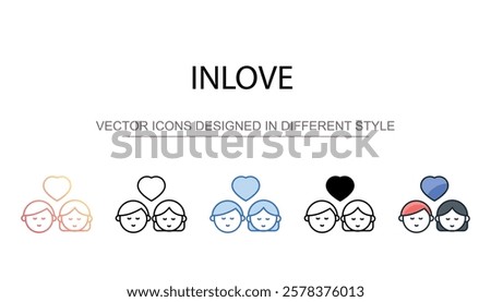 Inlove icon design with white background stock illustration