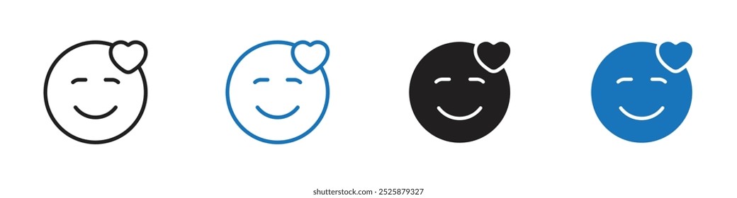 Inlove icon linear graphics set vector in black