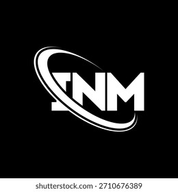 Logotipo del INM. Carta INM. Diseño de logo de la carta INM. Logotipo de INM con el círculo y el logotipo del monograma en mayúsculas. TIPOGRAFÍA INM para tecnología, negocio y marca inmobiliaria.