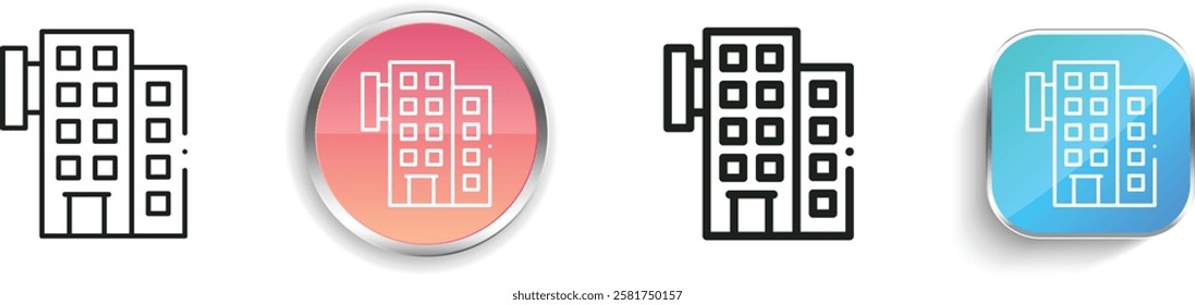 inn icon. Thin Linear, Regular and Button Style Design Isolated On White Background