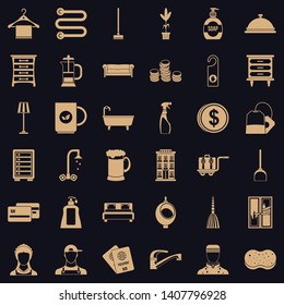 Inn icons set. Simple style of 36 inn vector icons for web for any design