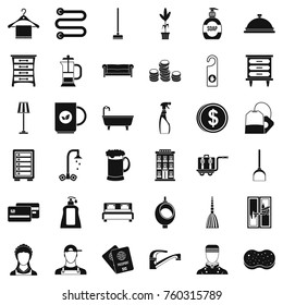 Inn icons set. Simple style of 36 inn vector icons for web isolated on white background