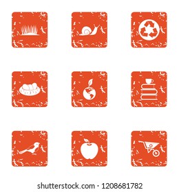 Innate icons set. Grunge set of 9 innate vector icons for web isolated on white background