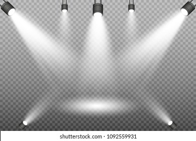 inner background. Podium with spotlights