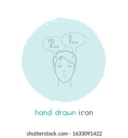 Inner dialog icon line element. Vector illustration of inner dialog icon line isolated on clean background for your web mobile app logo design.