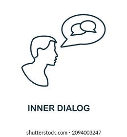Inner Dialog icon. Line element from cognitive skills collection. Linear Inner Dialog icon sign for web design, infographics and more.
