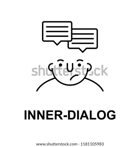 inner dialog on mind icon. Element of human mind icon for mobile concept and web apps. Thin line inner dialog on mind icon can be used for web and mobile