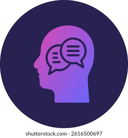 Inner Dialogue Glyph Circle Gradient Icon