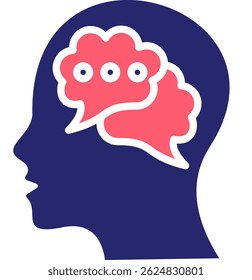 Inner Dialogue Icon Fill Vector Illustration