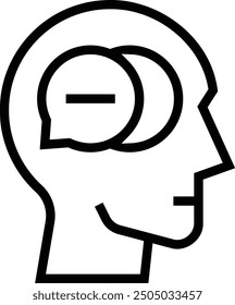 inner dialogue icon. Thin linear style design isolated on white background
