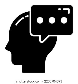 Inner dialogue vector icon isolated on white background