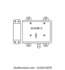 Arte de línea vectorial de bloqueo de puerta interior.