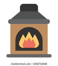 
inner fireplace,hearth flat icon
