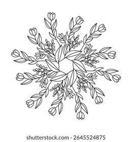 Inner flower peace mandala coloring book page