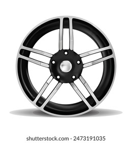 The inner metal part of the wheel on a white background. Vector illustration