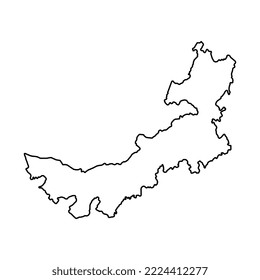 Inner Mongolia Autonomous Region map, administrative divisions of China. Vector illustration.