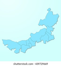 Inner Mongolia blue map on degraded background vector