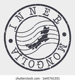 Inner Mongolia China Stamp Postal. A Map Silhouette Seal. Passport Round Design. Vector Icon Design Retro Travel.