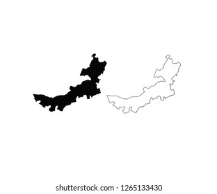 Inner Mongolia outline map China province