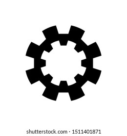 Inner and outer gears icon. This gear logo can use for logo, presentation or design with technology theme. 