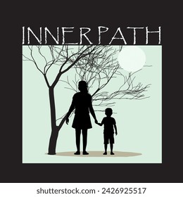 Inner Path ChildHood -  Abstract fashion drawing and creative design for t-shirts, mugs, graphic tee, sweatshirt, cases, etc. Illustration in modern style for clothes.