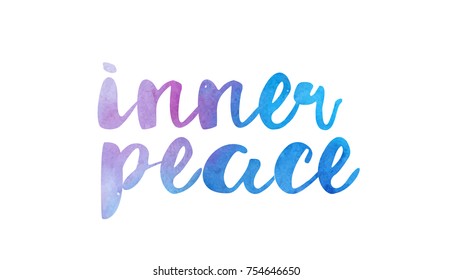 inner peace beautiful watercolor text word expression typography design suitable for a logo banner t shirt or positive quote inspiration design