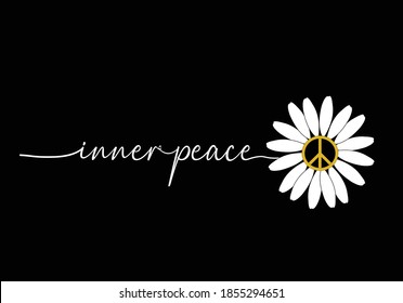 inner peace butterflies and daisies positive quote flower design margarita 
mariposa
stationery,mug,t shirt,phone case fashion slogan  style spring summer sticker and etc fashion design