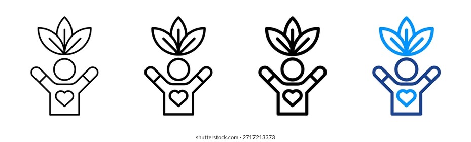 Conjunto de Colección de contorno diferente de ícono de paz interior