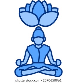 Inner peace Icon - Lineal Blue Style - People Pleaser Theme