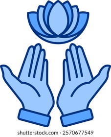 Inner peace Icon - Lineal Blue Style - Social Anxiety Theme