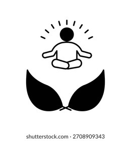 Icono de paz interior con fondo blanco Vector ilustración de stock