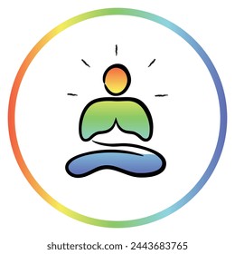 Paz interior: Icono de la meditación. atención plena, relajación y claridad mental.