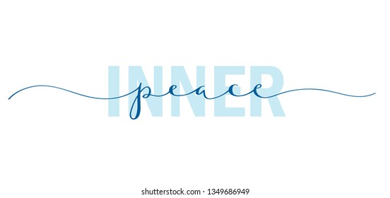 INNER PEACE typography with brush calligraphy