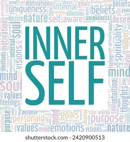 Inner Self word cloud conceptual design isolated on white background.