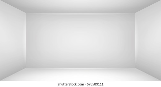 The inner space of the box. Empty white room. Vector design illustration. Template for you business project