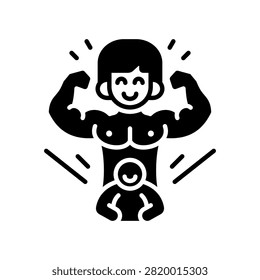 Inner Strength Icon Glyph Vector Illustration