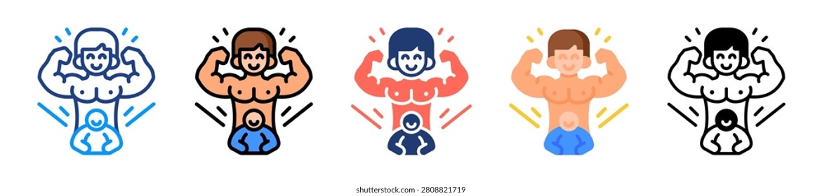 Inner Strength Icon Set Multiple Style Collection Vector Illustration