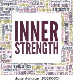 Inner Strength vector illustration word cloud isolated on a white background.