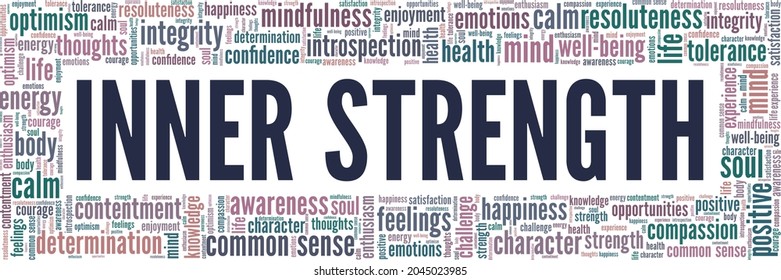 Inner Strength vector illustration word cloud isolated on a white background.