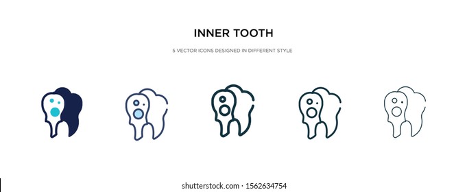 inner tooth icon in different style vector illustration. two colored and black inner tooth vector icons designed in filled, outline, line and stroke style can be used for web, mobile, ui
