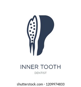 Inner Tooth icon. Trendy flat vector Inner Tooth icon on white background from Dentist collection, vector illustration can be use for web and mobile, eps10