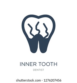 inner tooth icon vector on white background, inner tooth trendy filled icons from Dentist collection, inner tooth vector illustration