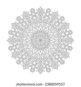 Inner tranquility adult mandala coloring book page for kdp book interior. Peaceful Petals, Ability to Relax, Brain Experiences, Harmonious Haven, Peaceful Portraits, Blossoming Beauty mandala design.