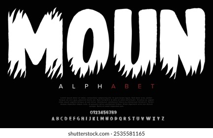 Inner vector font alphabet with numbers