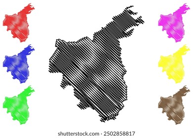 Inner West Council (Commonwealth of Australia, New South Wales, NSW) map vector illustration, scribble sketch Inner West map