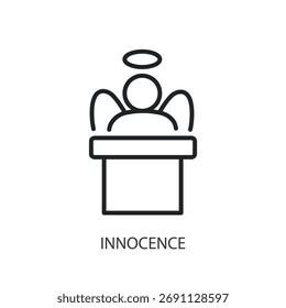 Iconos del vector de la línea fina de la inocencia.